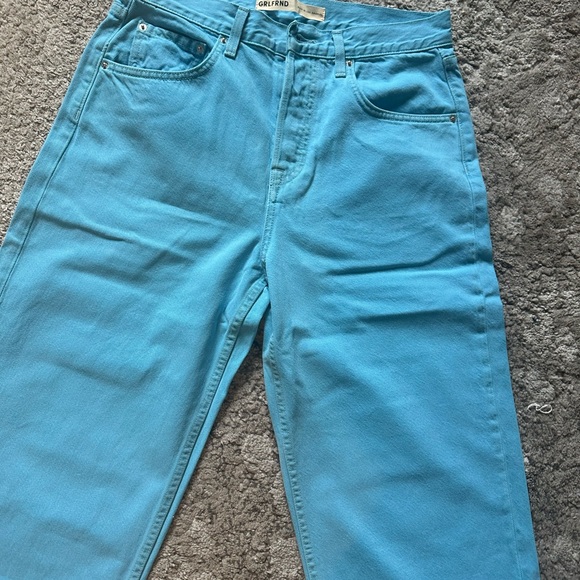 GRLFRND DENIM REVOLVE BLUE MID RISE JEANS. - Picture 2 of 5